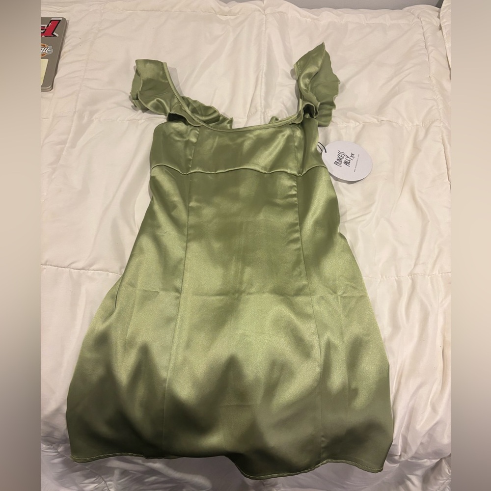 Princess Polly Light Green Satin Dress